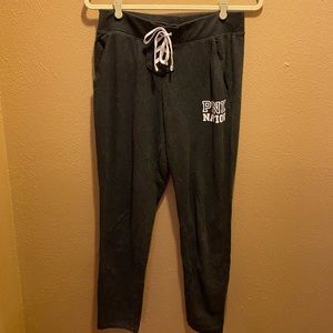 PINK track pants with pockets and a string tie